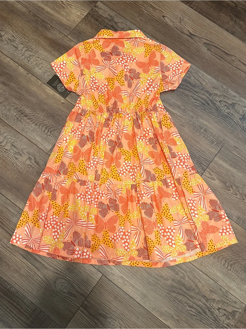 Vince Camuto Girls' Coral Floral Button-Front Summer Dress Size 10
